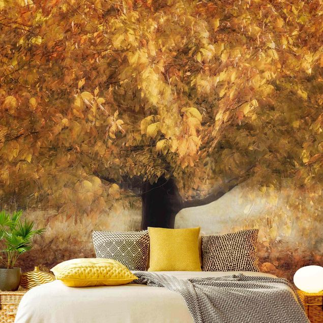 Papier peint panoramique paysage Arbre de rêve en automne