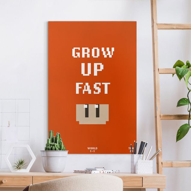 Tableaux moderne Video Game Grow Up Fast In Red