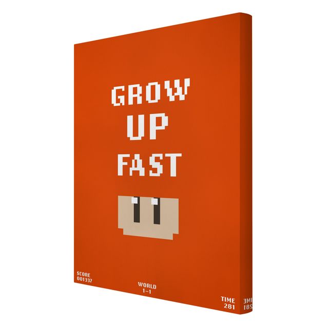 Toile murale Video Game Grow Up Fast In Red