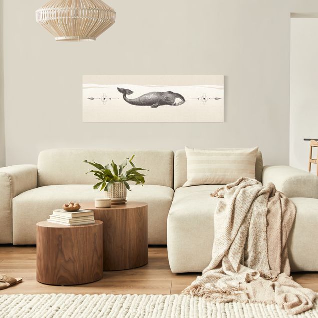 Tableaux animaux Baleine polaire vintage