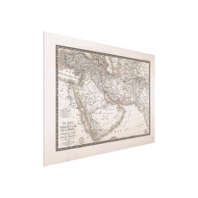 Tableaux mappemonde Tableau Vintage Dans Le Moyen Orient
