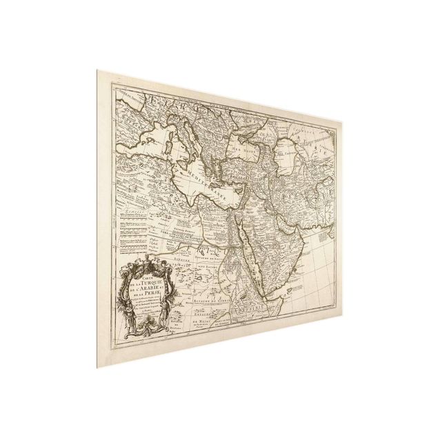 Tableaux carte du monde Tableau Vintage Le Moyen Orient