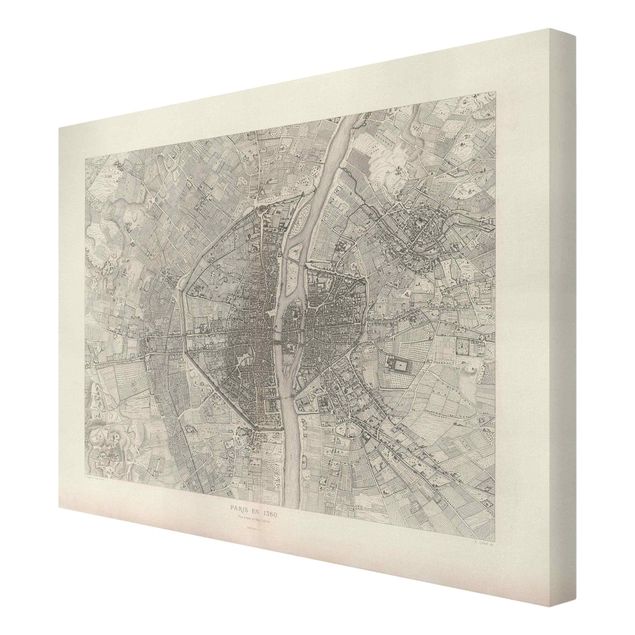 Tableaux reproductions Vintage Map Paris