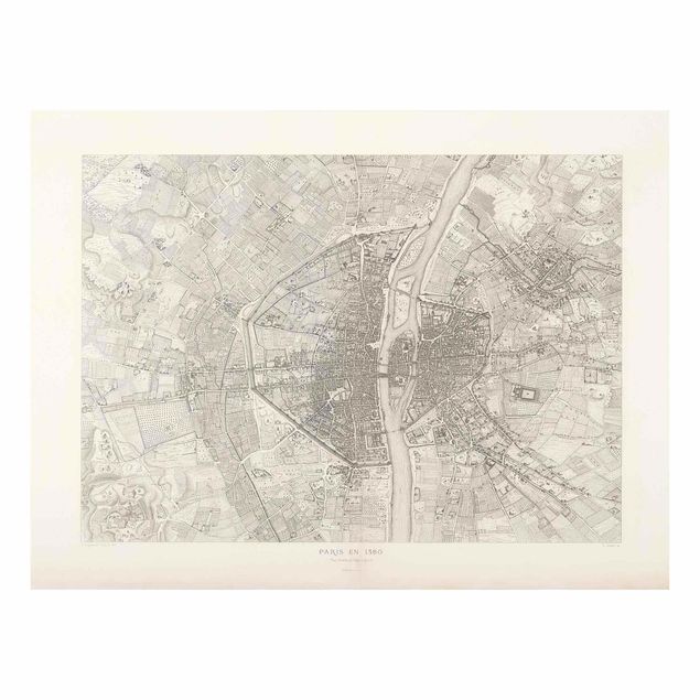 Tableau carte du monde Vintage Map Paris