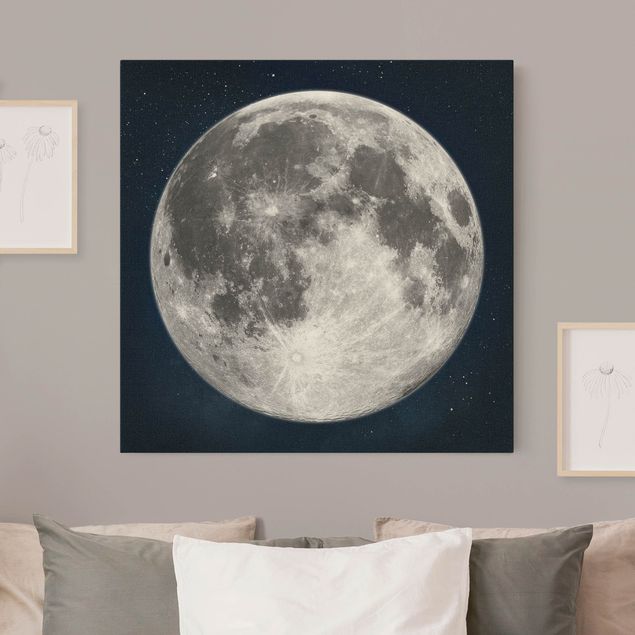 Tableau zen Pleine Lune dans un ciel étoilé