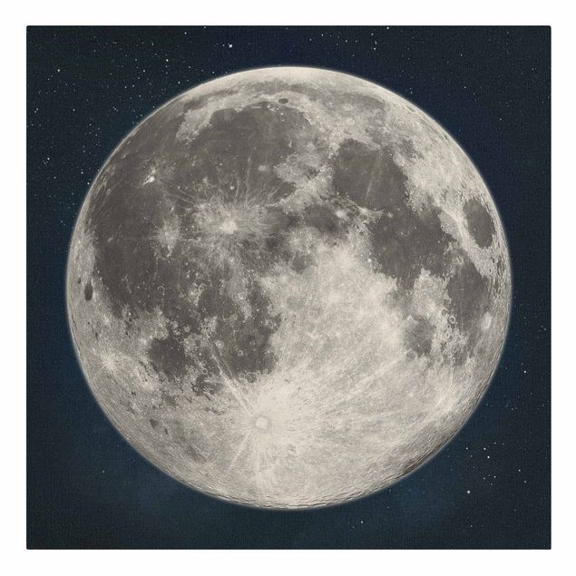 Tableau décoration Pleine Lune dans un ciel étoilé
