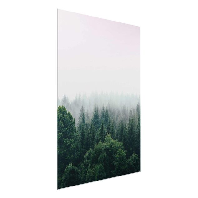 Tableau moderne Forêt Brumeuse Crépuscule