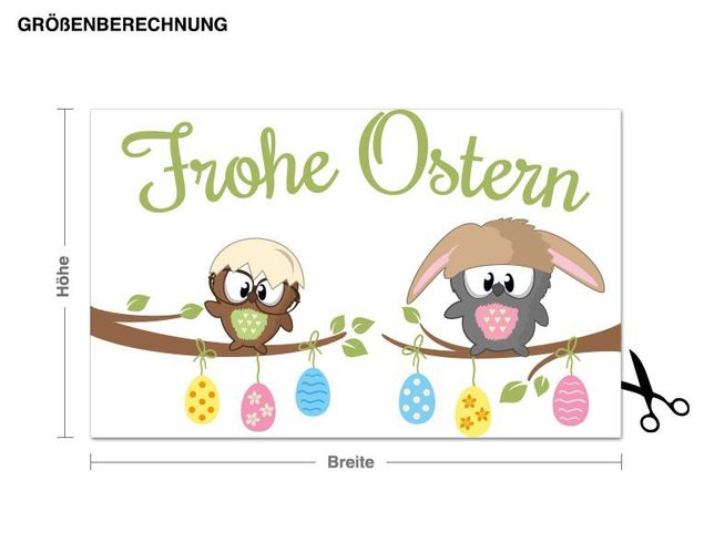 Déco chambre enfant Eulen wünschen frohe Ostern