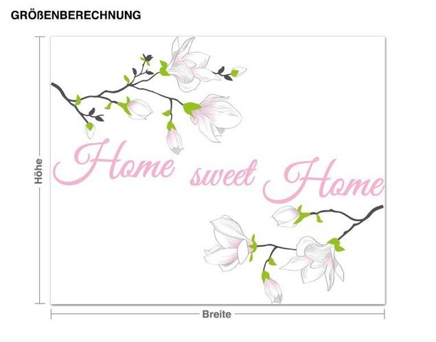 Déco murale cuisine Home Sweet Home avec rose vrille