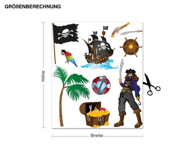 Décoration chambre bébé Lot de pirates avec bateau de pirate