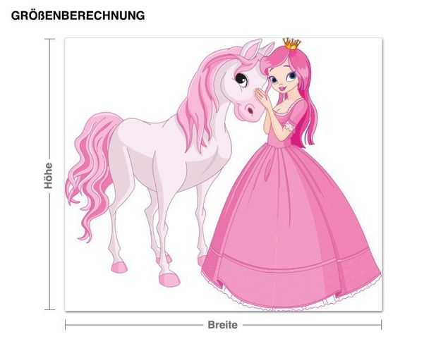 Sticker mural chevaux Princesse et son cheval