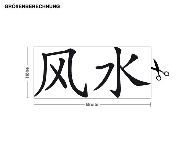 Sticker mural - Chinese Character for Feng Shui