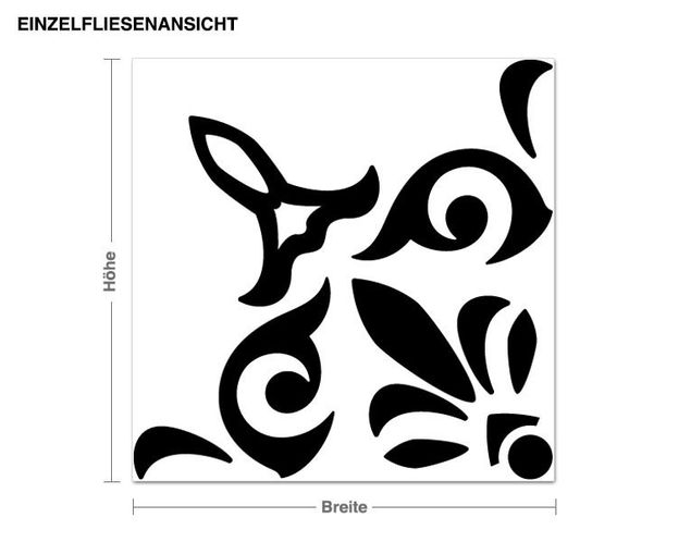 Décorations cuisine Sticker carrelage Motif d'angle baroque (24 pièces)