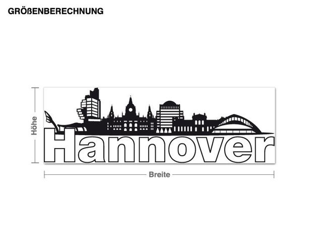 Stickers muraux villes Silhouette urbaine de Hanovre