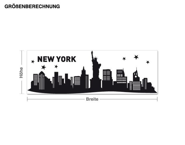 Sticker mural ville Silhouette urbaine de la ville de New York