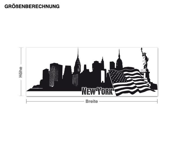 Sticker mural New York Silhouette urbaine de New York