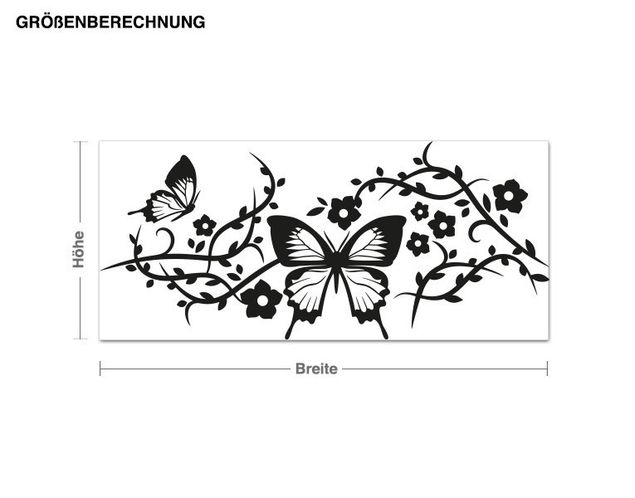 Stickers muraux avec vrille Vrille avec papillons