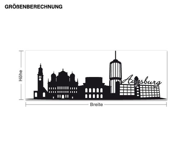 Stickers muraux ville Skyline Augsburg