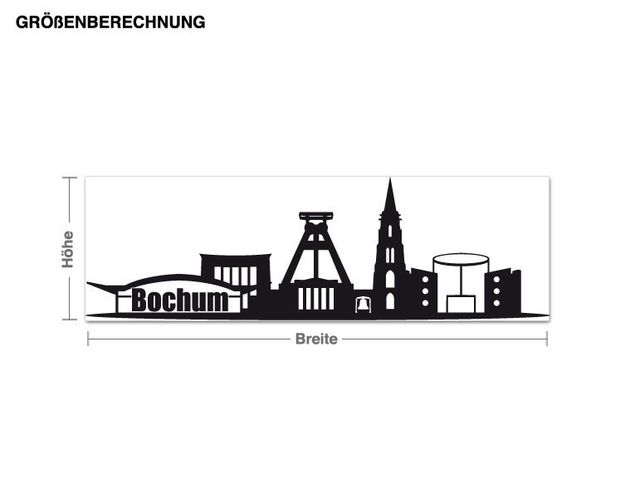 Sticker mural ville Skyline Bochum