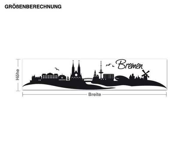 Stickers muraux villes Silhouette urbaine de Brême