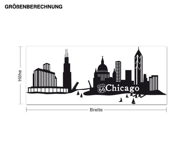 Sticker mural ville Skyline Chicago