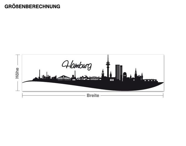 Stickers muraux Allemagne Skyline Hamburg