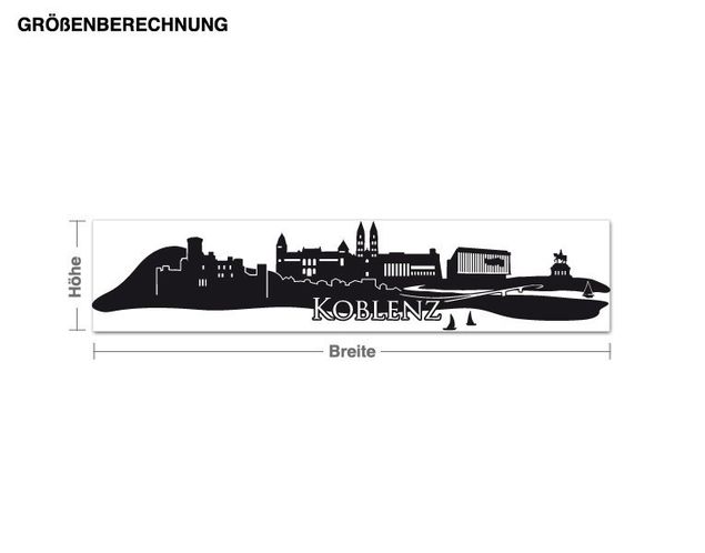 Sticker mural ville Skyline Koblenz