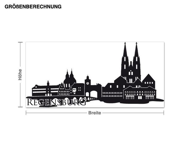 Stickers muraux villes Skyline Regensburg