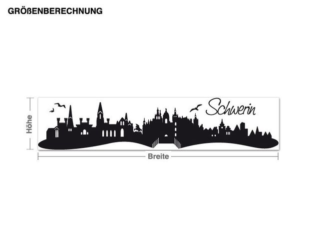 Sticker mural ville Skyline Schwerin