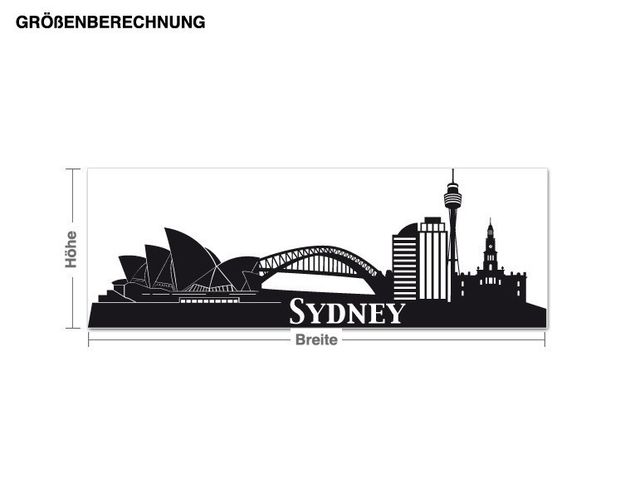 Sticker mural ville Silhouette urbaine de Sydney