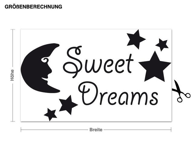 Sticker mural - Sweet Dreams With Moon And Stars