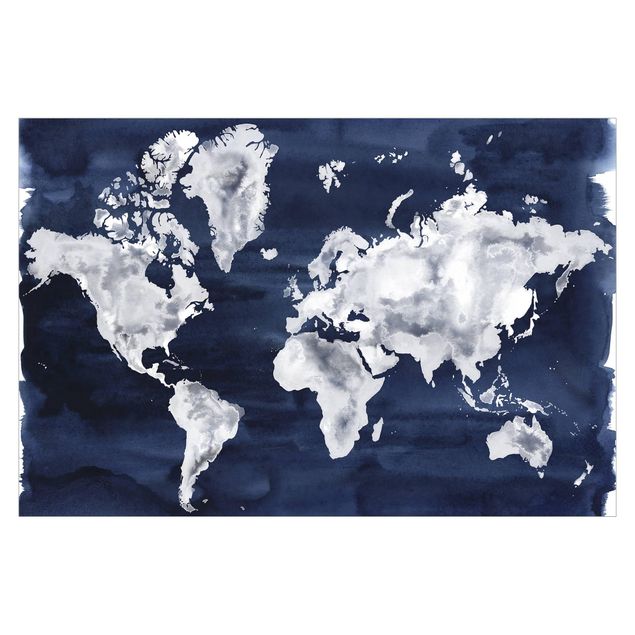 Papier peint - Water World Map Dark
