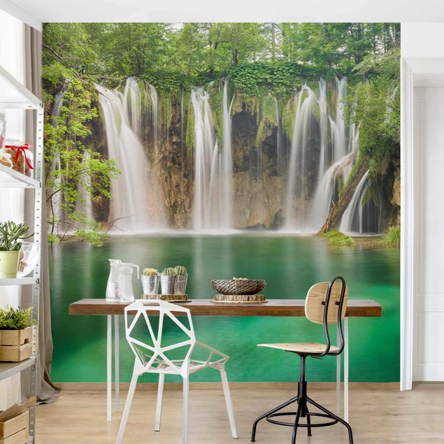 Papier peint cascade Chute d'eau Plitvice Lakes