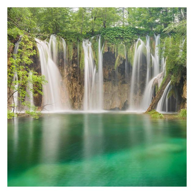 Tapisserie verte Chute d'eau Plitvice Lakes