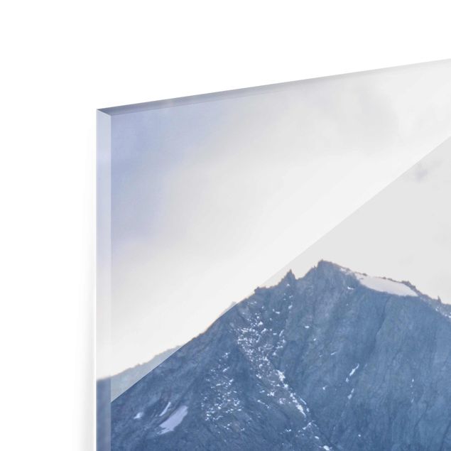 Tableau en verre paysage Sentier balisé dans les Alpes
