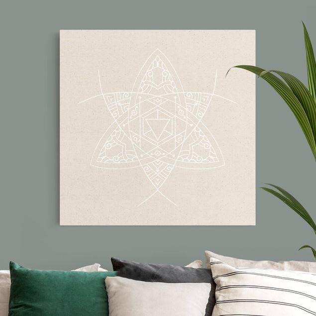 Tableaux zen Lignes Blanches - Mandala Triangle