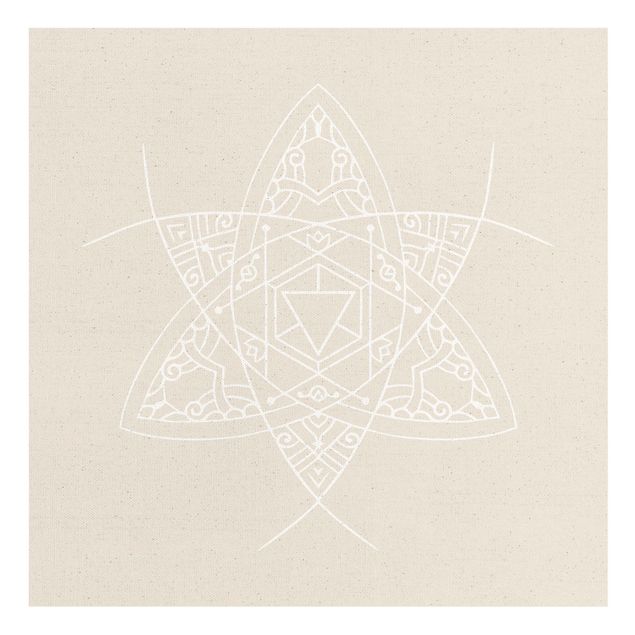 Tableaux toile Lignes Blanches - Mandala Triangle