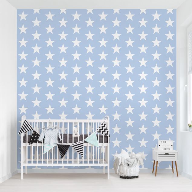 Décoration chambre bébé White Stars On Blue