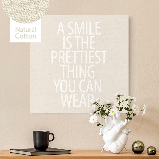 Tableaux modernes Texte blanc - A Smile is the prettiest thing