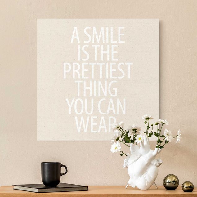 Tableaux citations Texte blanc - A Smile is the prettiest thing