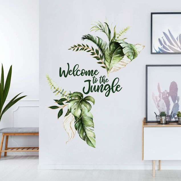 Sticker mural - Welcome to the Jungle - Leaves Watercolor