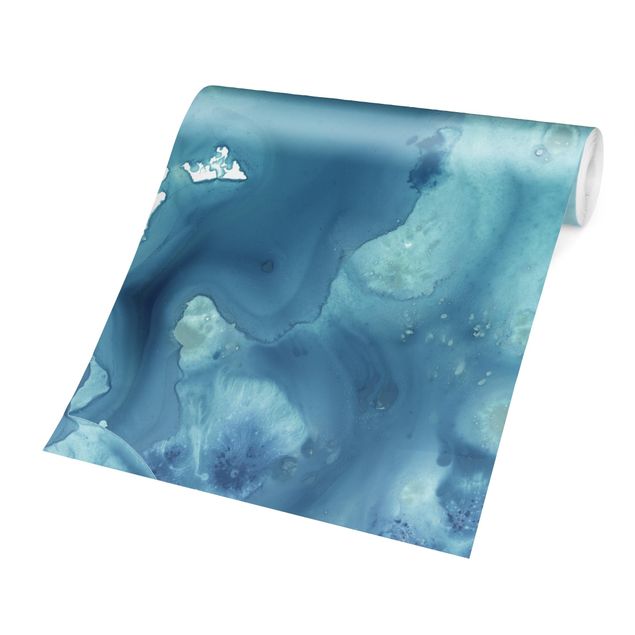 Papier peint - Wave Watercolour Turquoise II