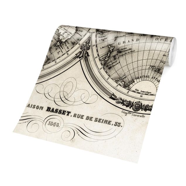 Papier peint panoramique Carte du monde - Carte française de la région du Cap de 1848