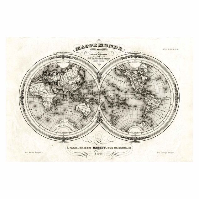 Papier peint - World Map - French Map Of The Cap Region Of 1848