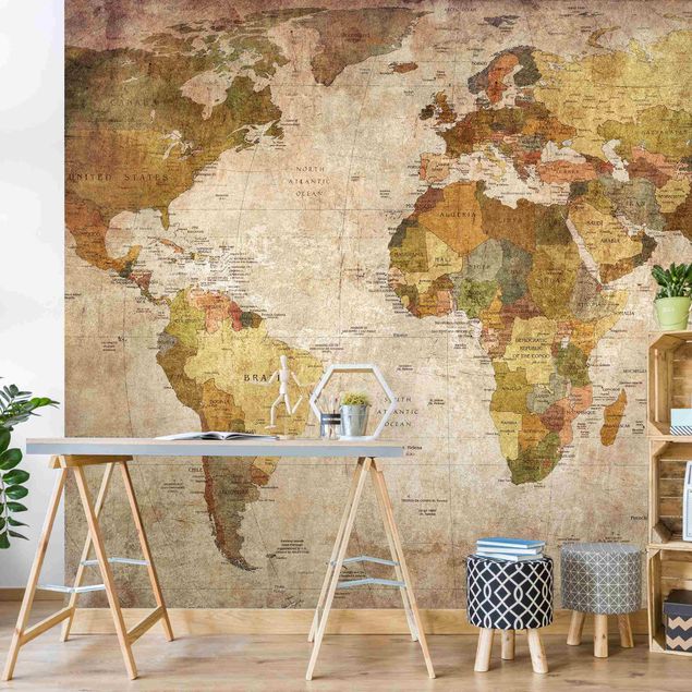 Papier peint panoramique carte du monde Carte du monde