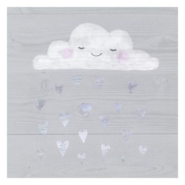 Papier peint - Cloud With Silver Hearts