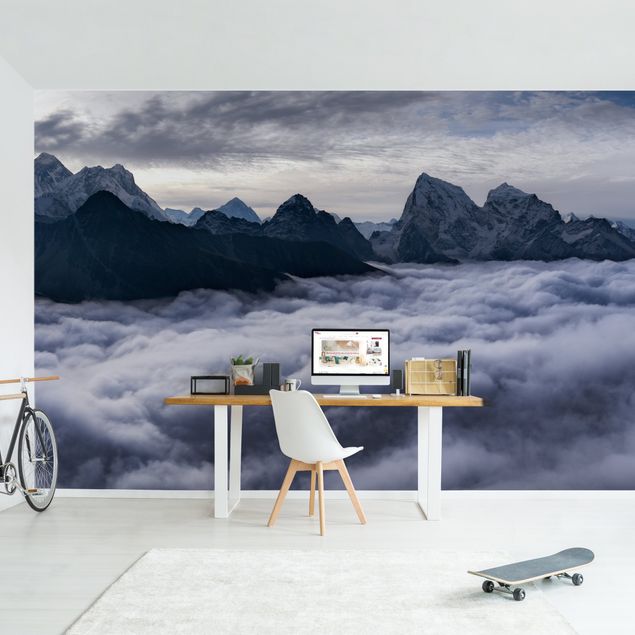 Papier peint montagne Mer de nuages dans l'Himalaya