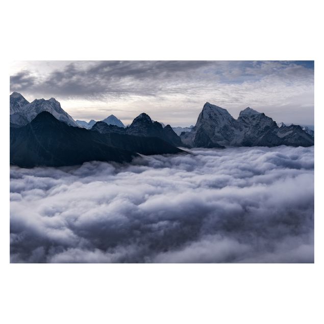 Papier peint bleu Mer de nuages dans l'Himalaya