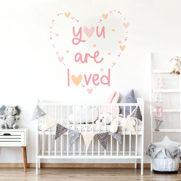 Sticker mural - You Are Loved Heart Light Pink
