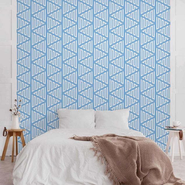 Papiers peints modernes Zigzag Triangle Pattern In Blue